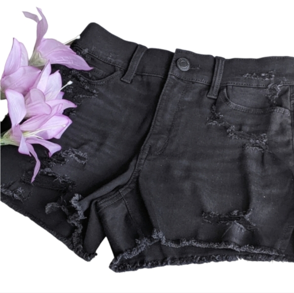 SO Pants - 🔖NWT! SO Curvy High Rise Shortie Shorts Black Jean Denim